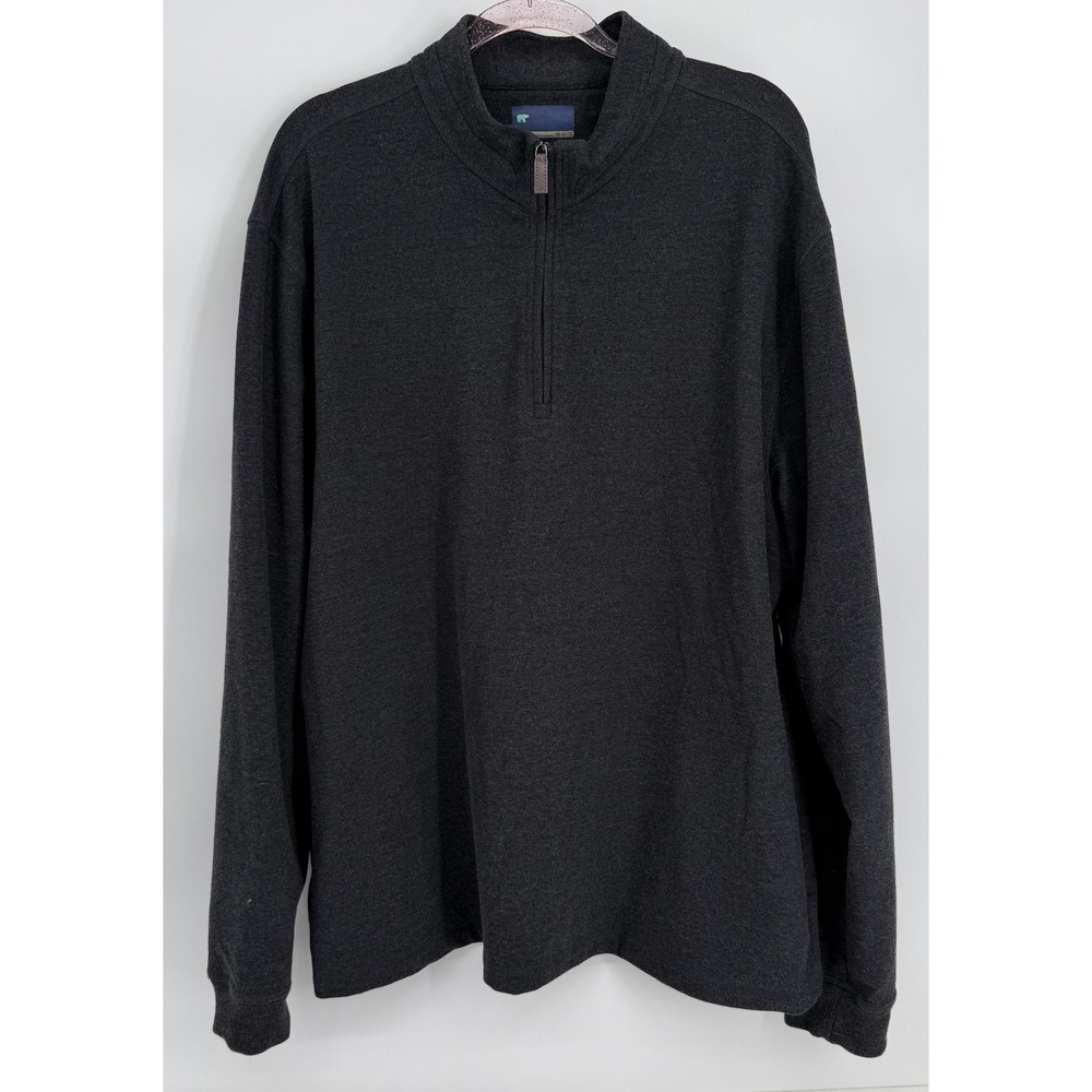 Jack Nicklaus Mens Charcoal Gray Heather Quarter Zip Pullover Sweater Sz‎ XXL